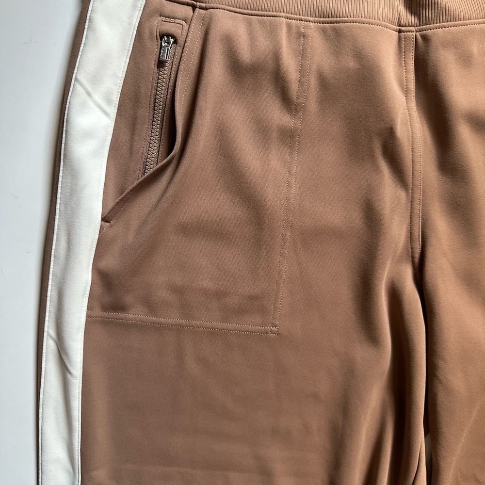 Athleta Brown and White Joggers with Sporty Stripes Size L - Picture 7 of 15